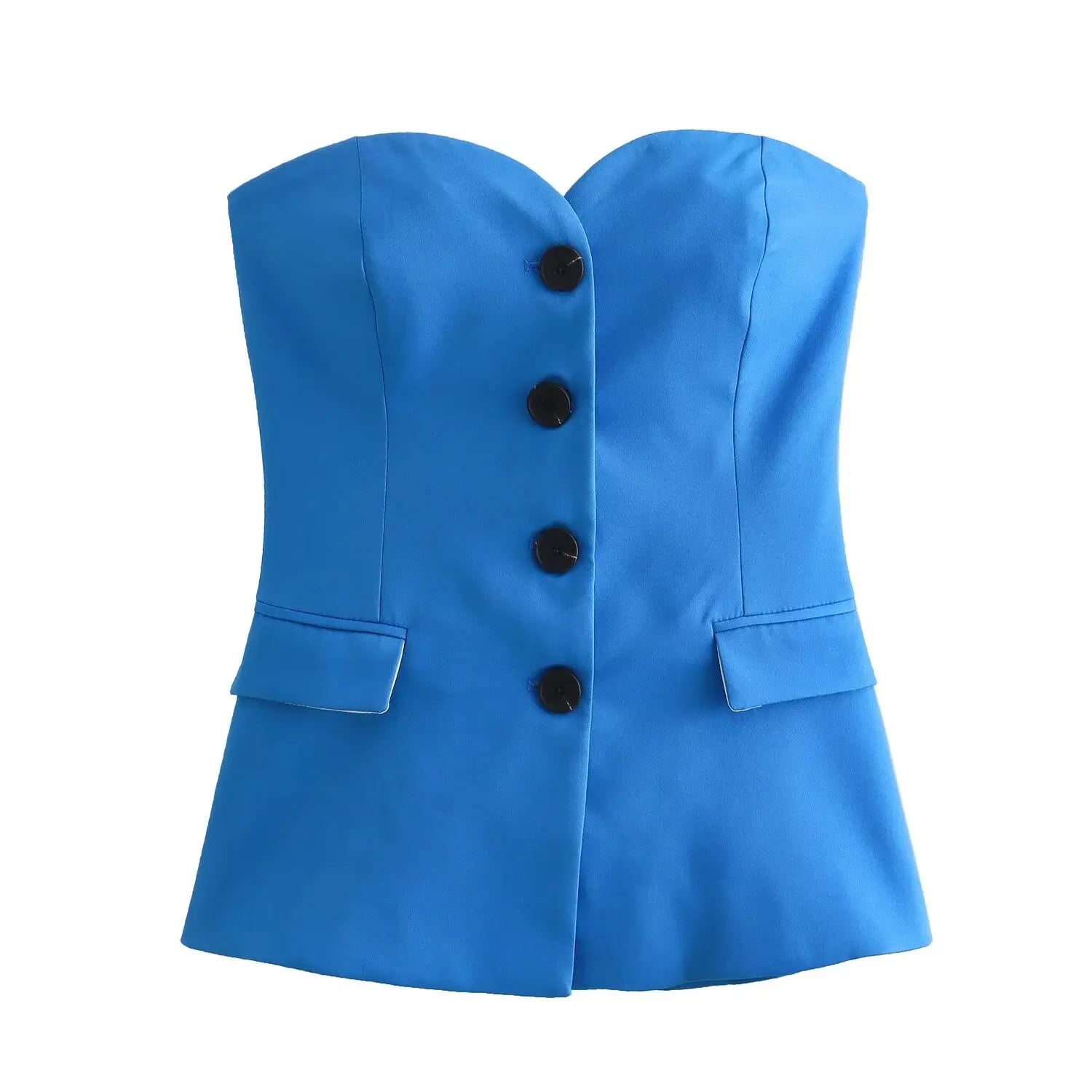 Conjunto Feminino Rute – Blusa Decote V & Saia Cintura Alta