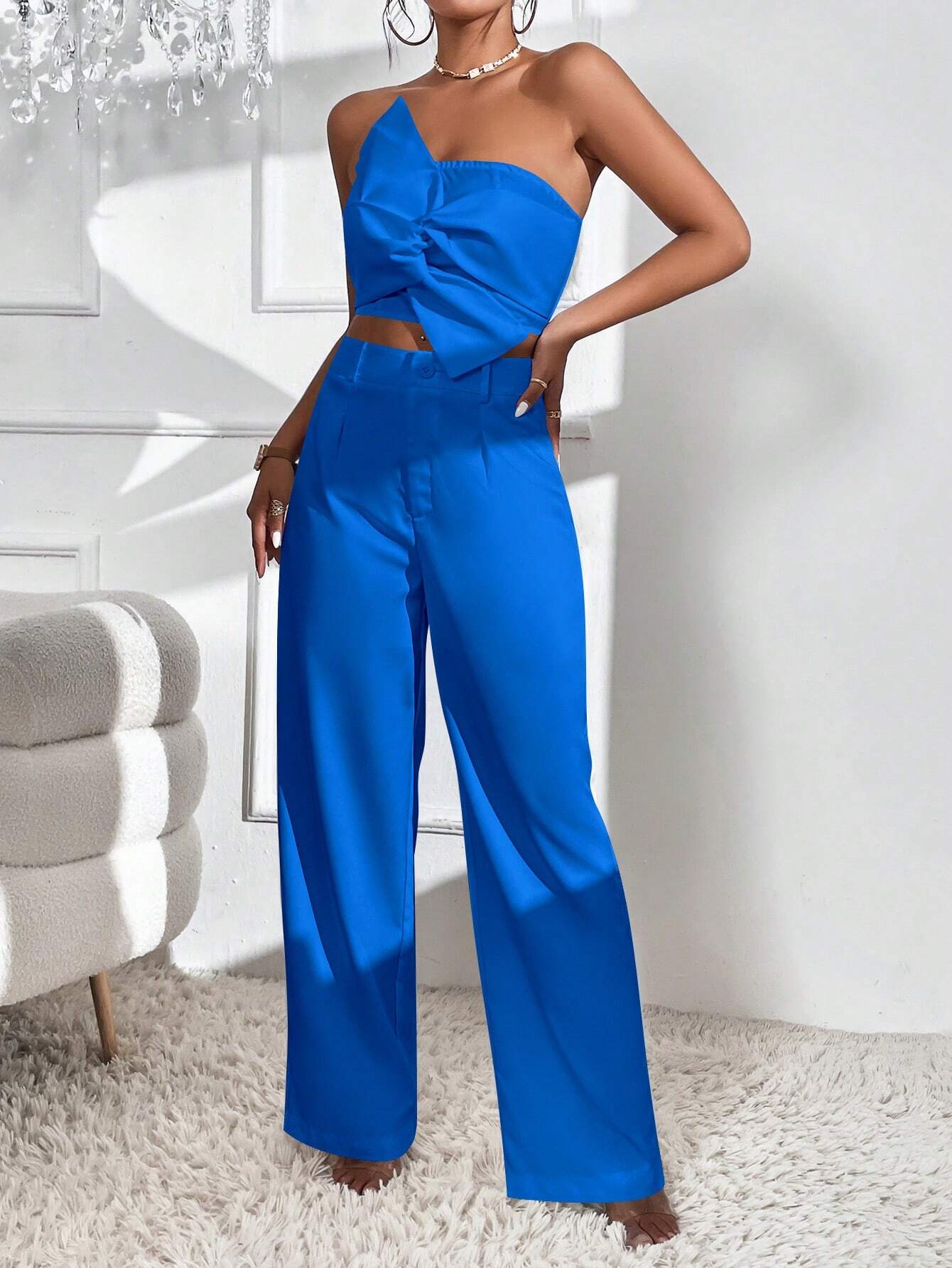 Conjunto Feminino Elegância Privé Azul – Sofisticação Atemporal