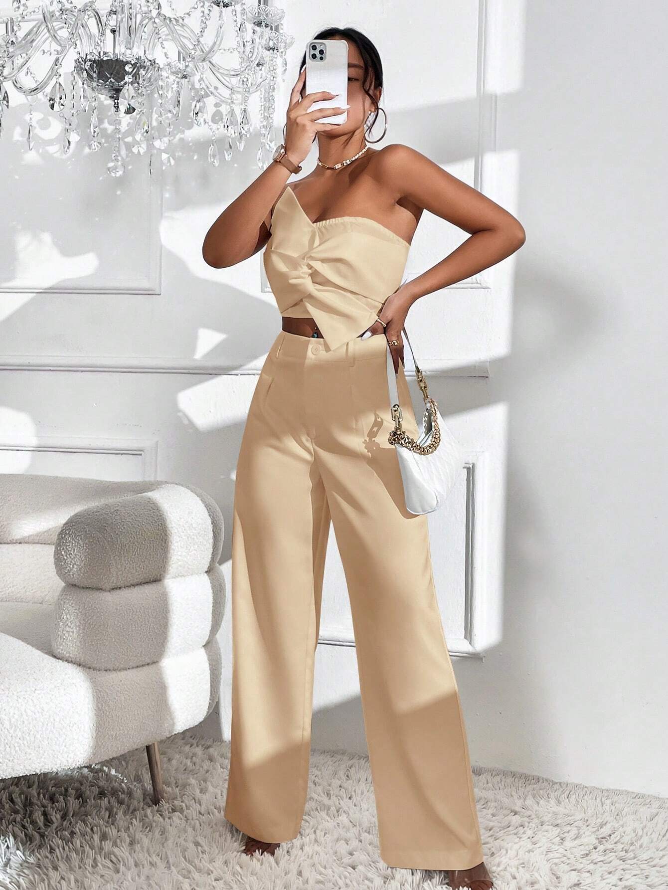 Conjunto Feminino Elegância Privé – Bege Atemporal