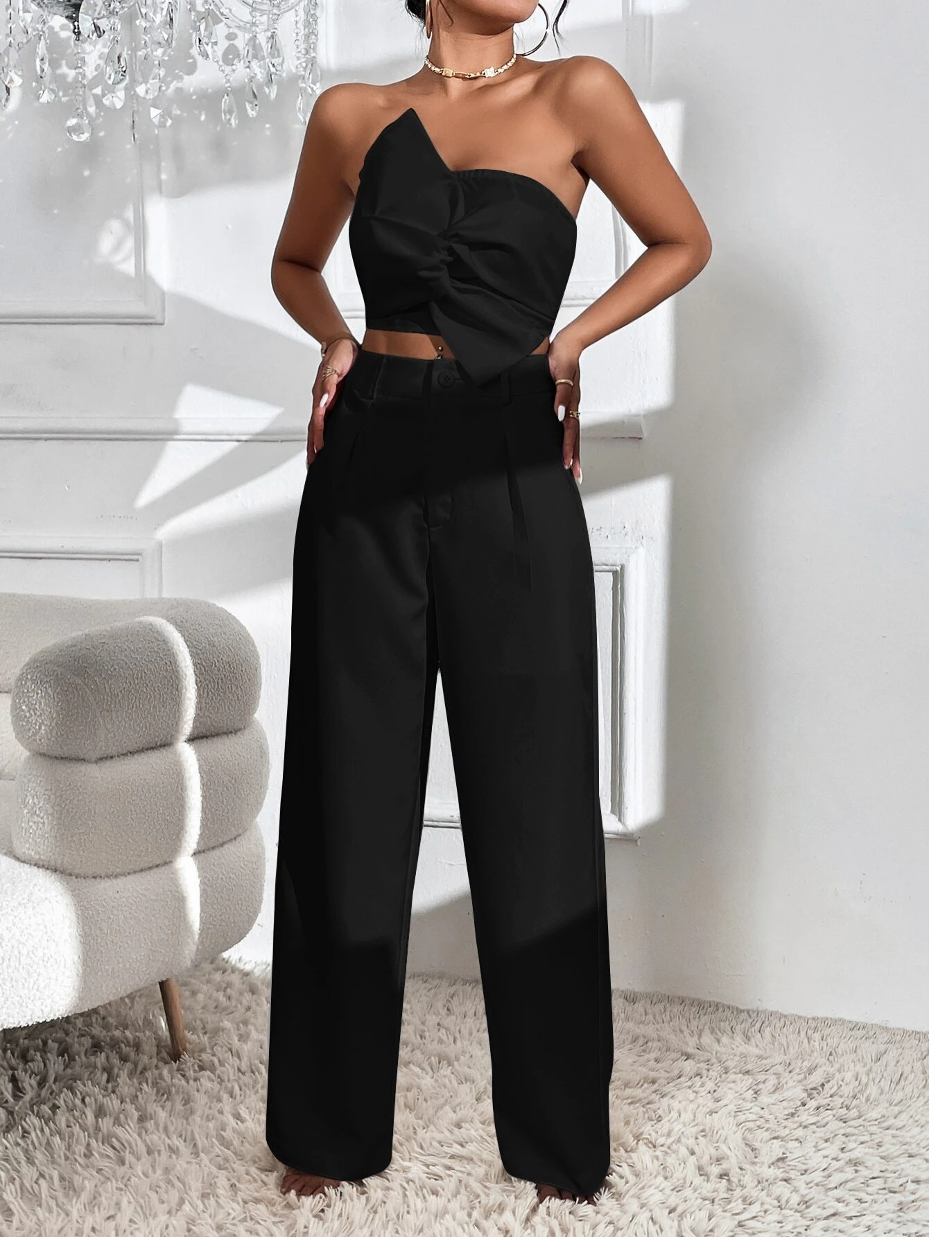 Conjunto Feminino Elegância Privé – Preto Clássico