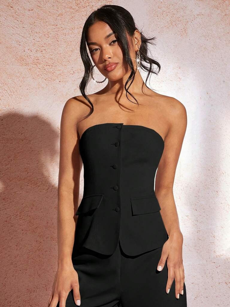 Conjunto Feminino Preto Bruges – Calça & Blusa