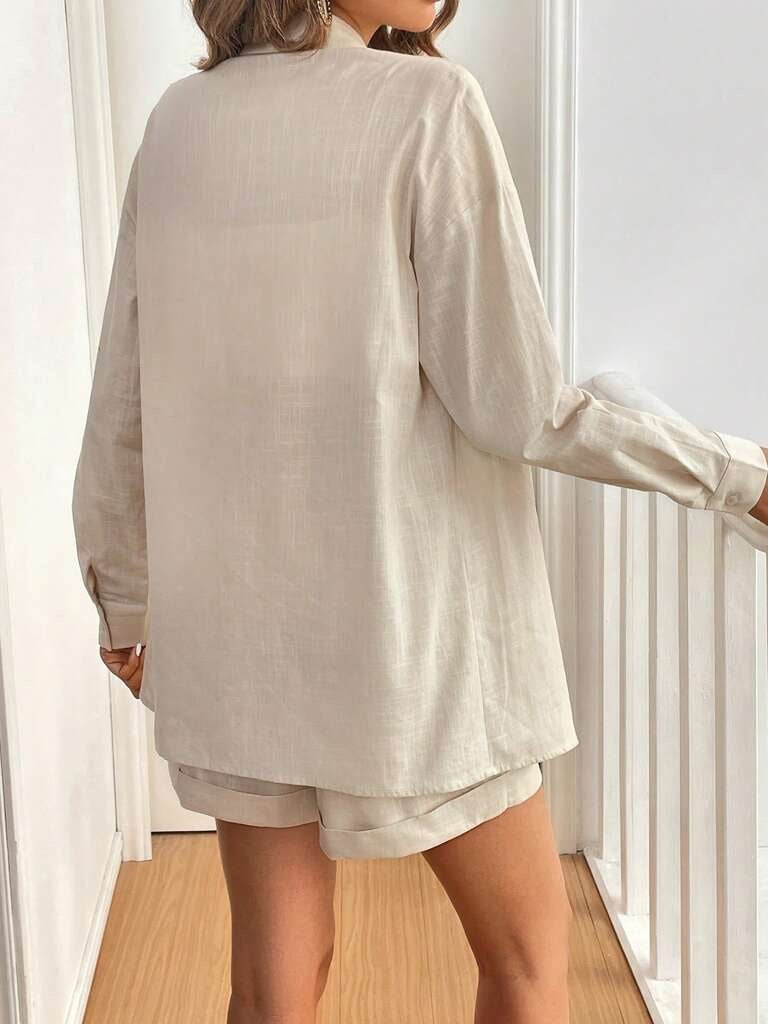 Conjunto Feminino Jasmine Damasco – Short & Blusa 100% Algodão