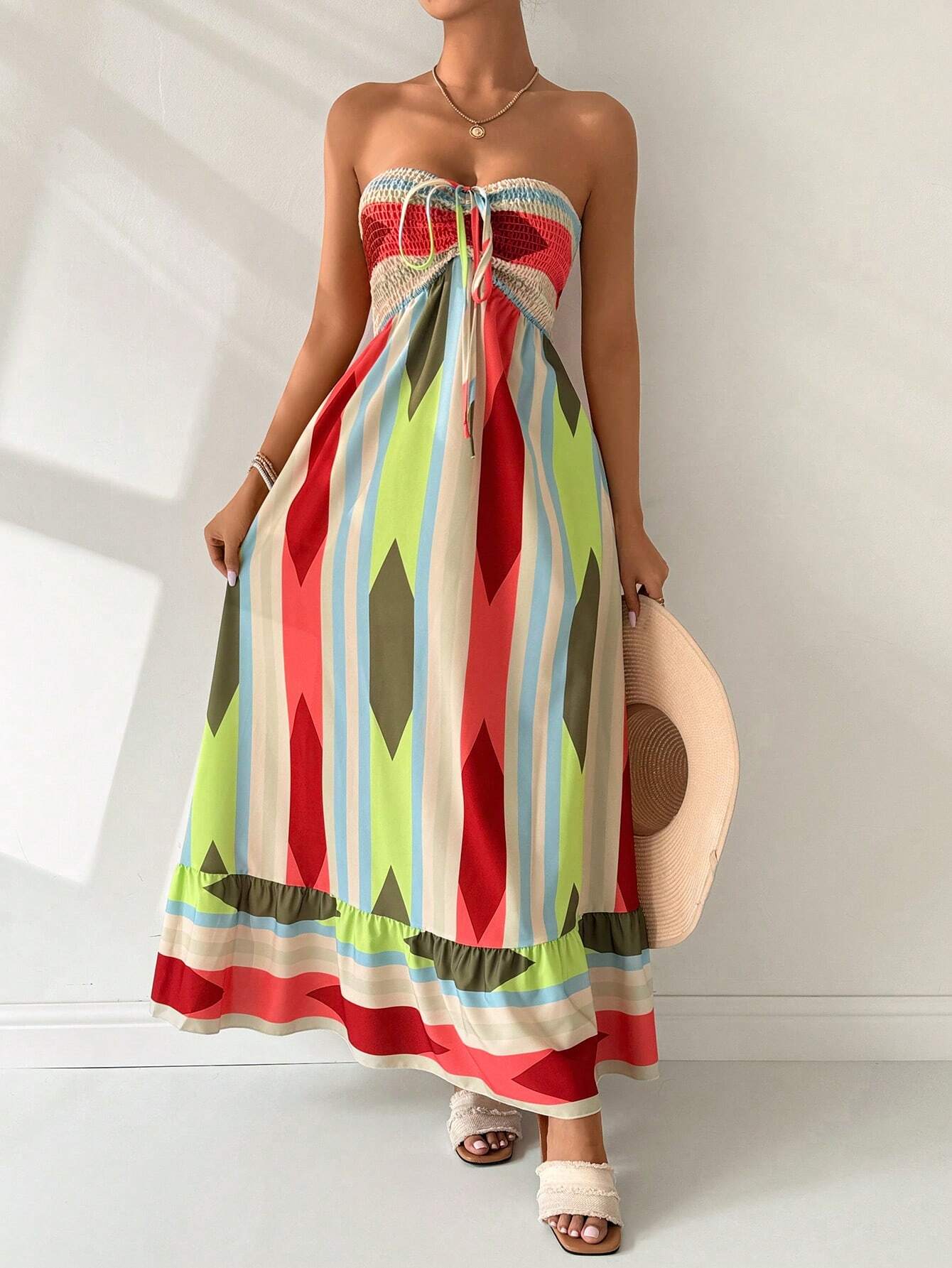 Vestido Longo Geométrico Helena