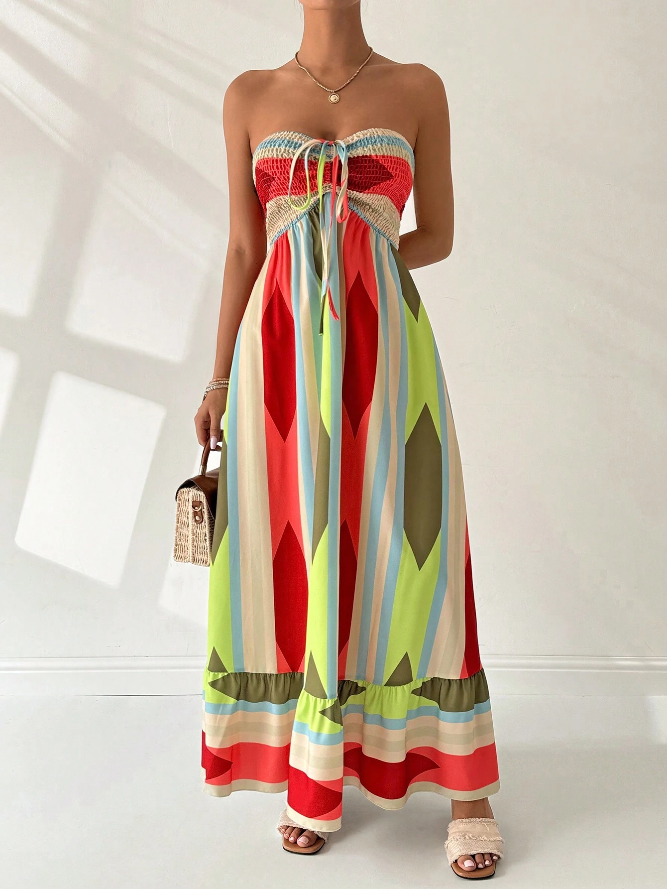 Vestido Longo Geométrico Helena