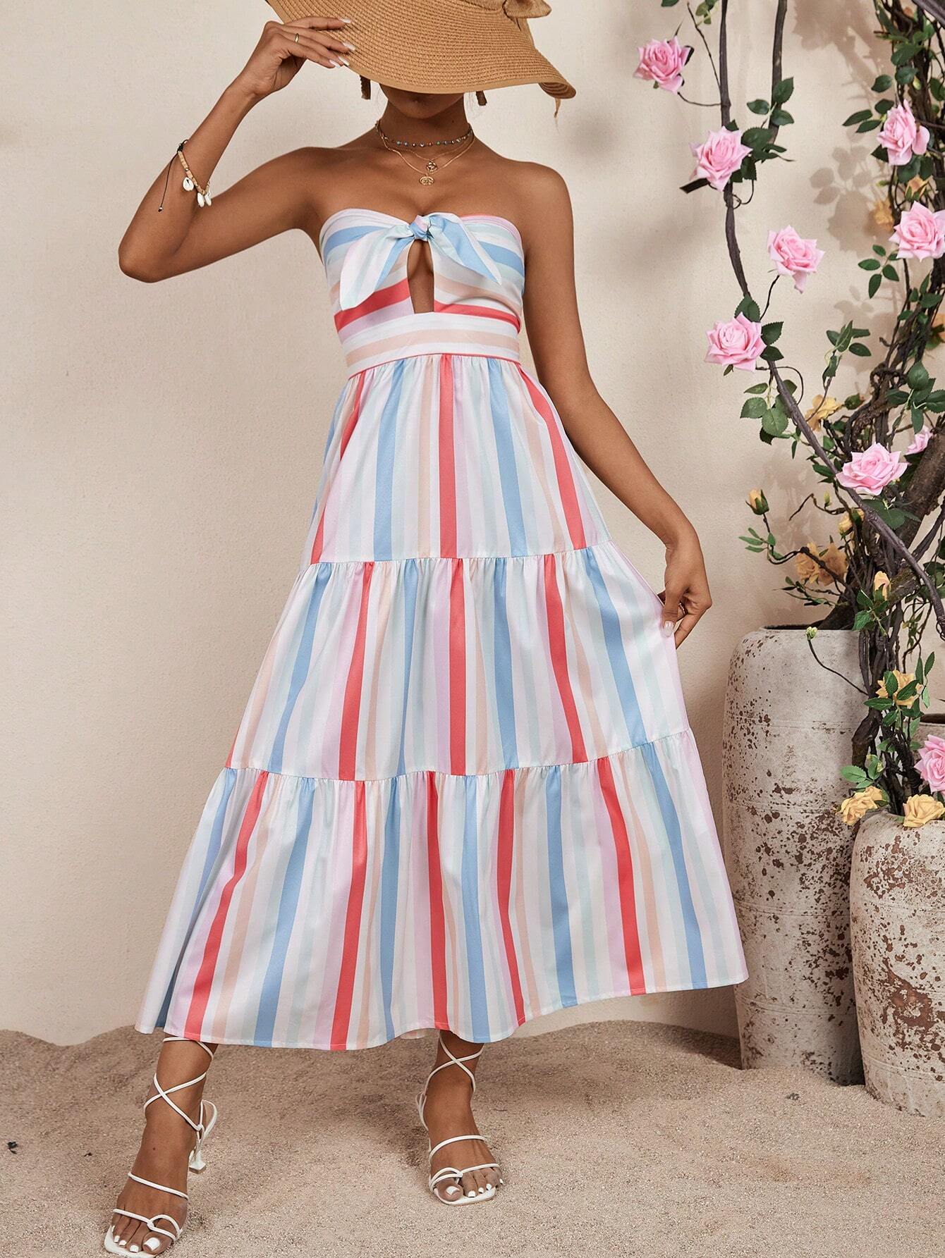 Vestido Longo Listrado Amélia