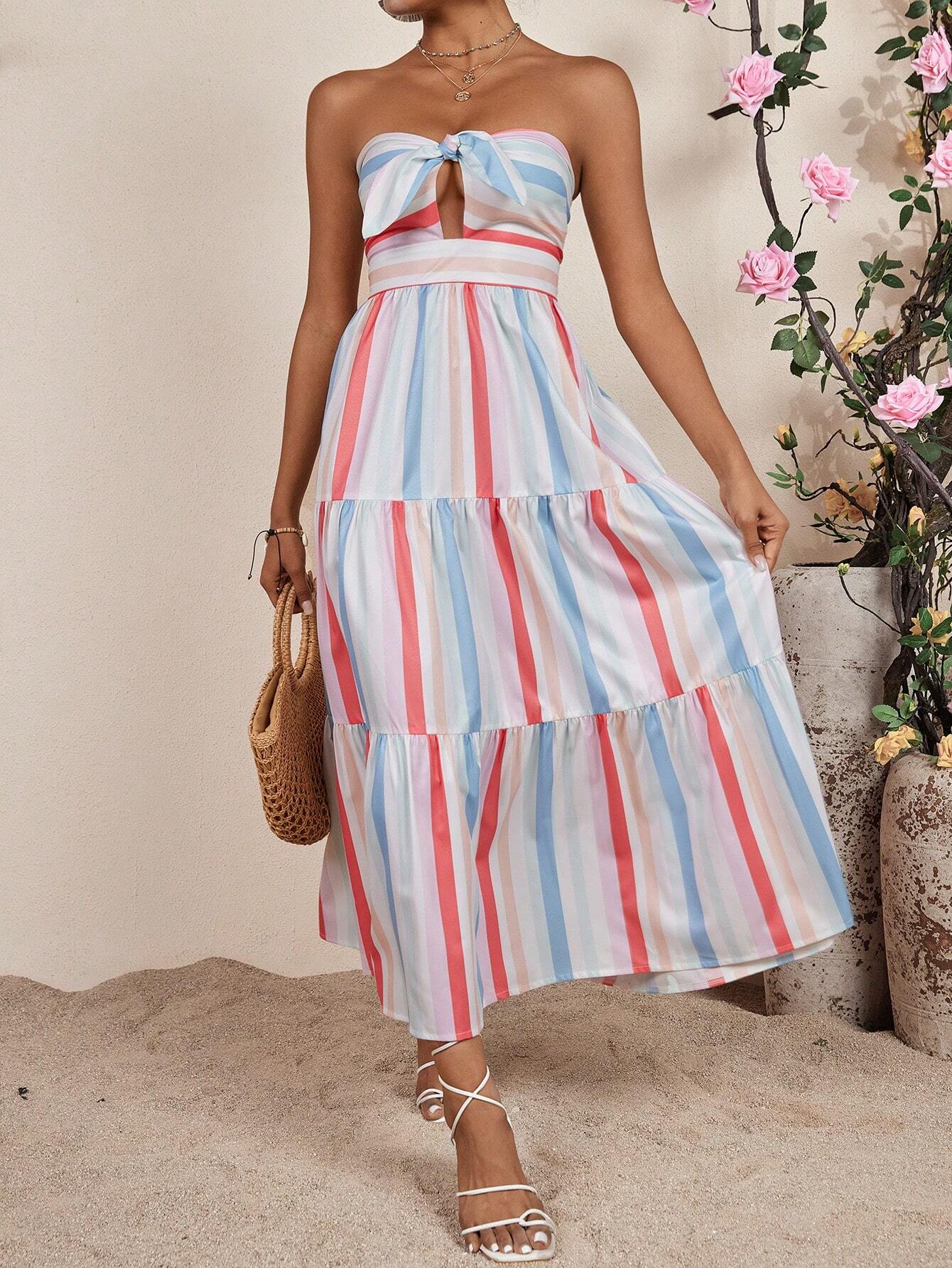 Vestido Longo Listrado Amélia