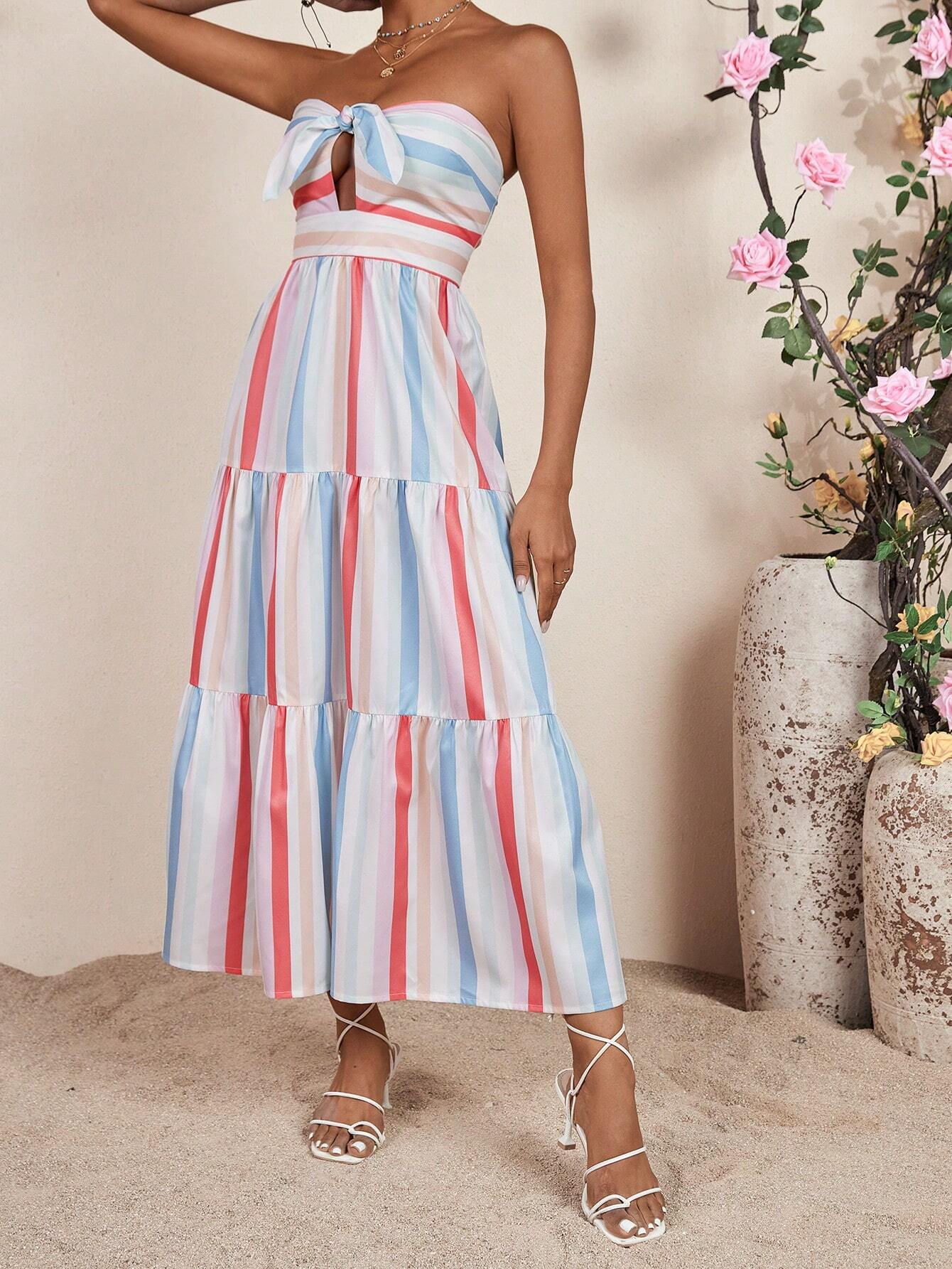 Vestido Longo Listrado Amélia