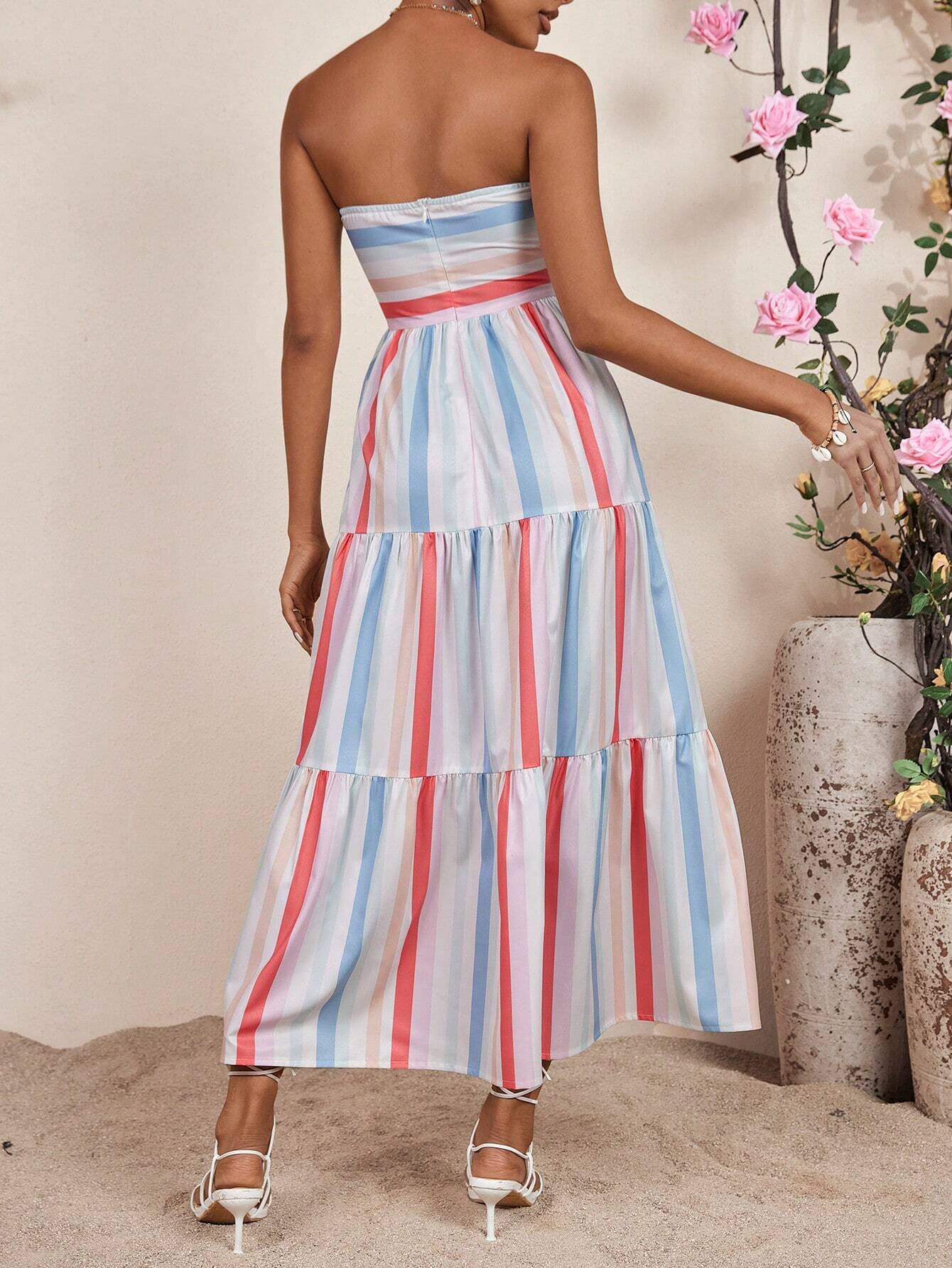 Vestido Longo Listrado Amélia