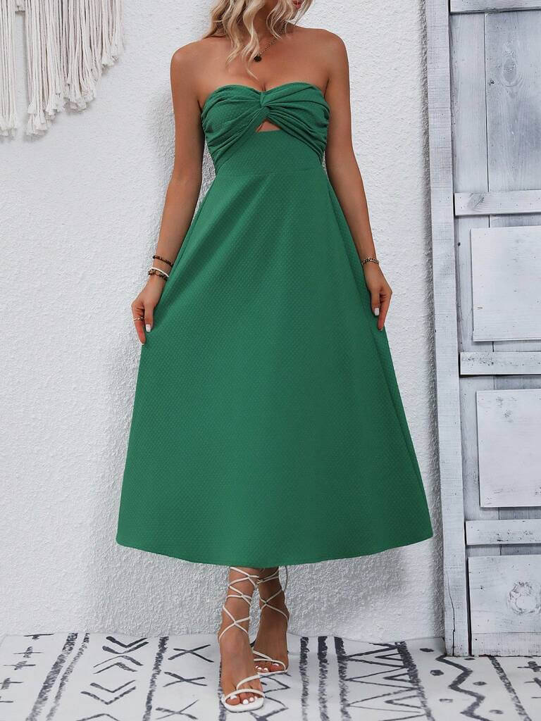 Vestido Midi Verde Isabel – Versatilidade e Sofisticação em Uma Só Peça