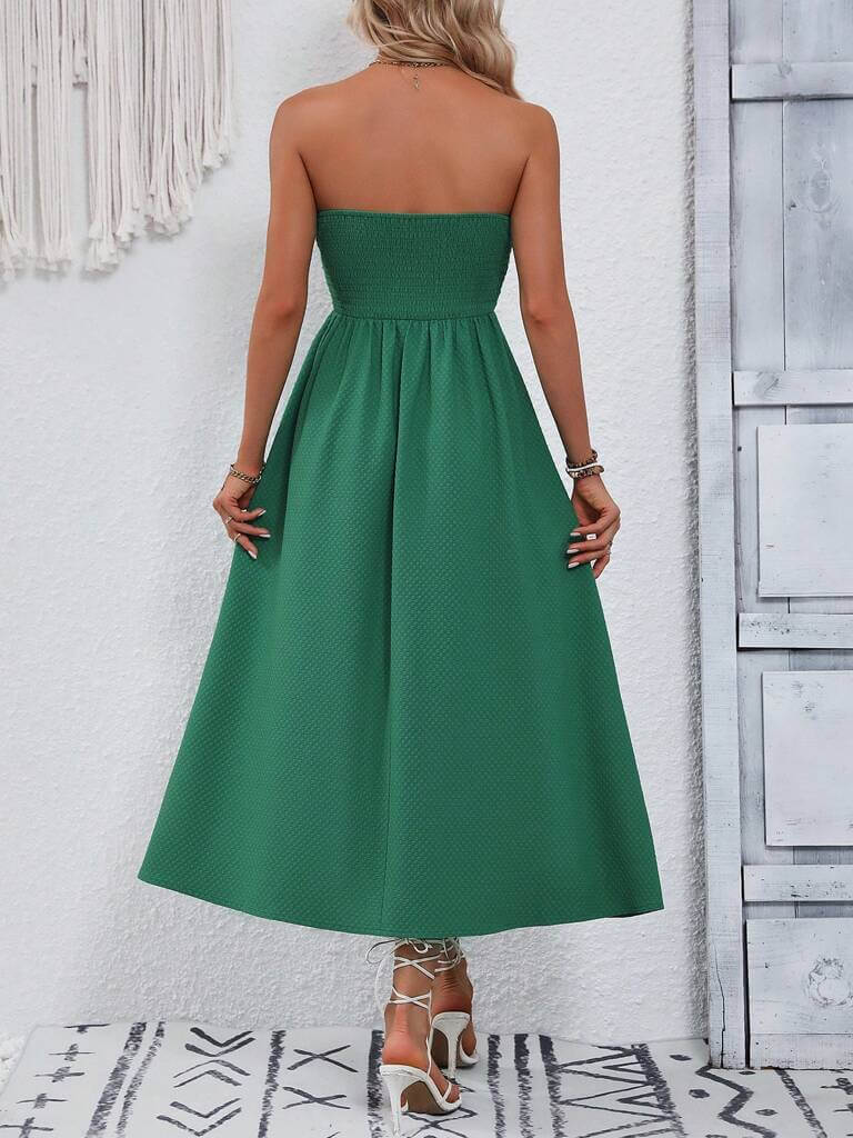 Vestido Midi Verde Isabel – Versatilidade e Sofisticação em Uma Só Peça