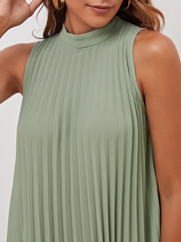 Vestido Verde Plissado Positano – Elegância em Todas as Estações