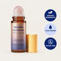 Cold Pressed Organic Castor Oil With Rose Quartz Roller