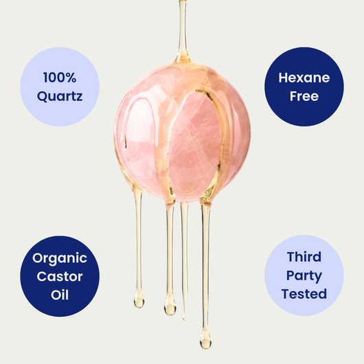 Cold Pressed Organic Castor Oil With Rose Quartz Roller