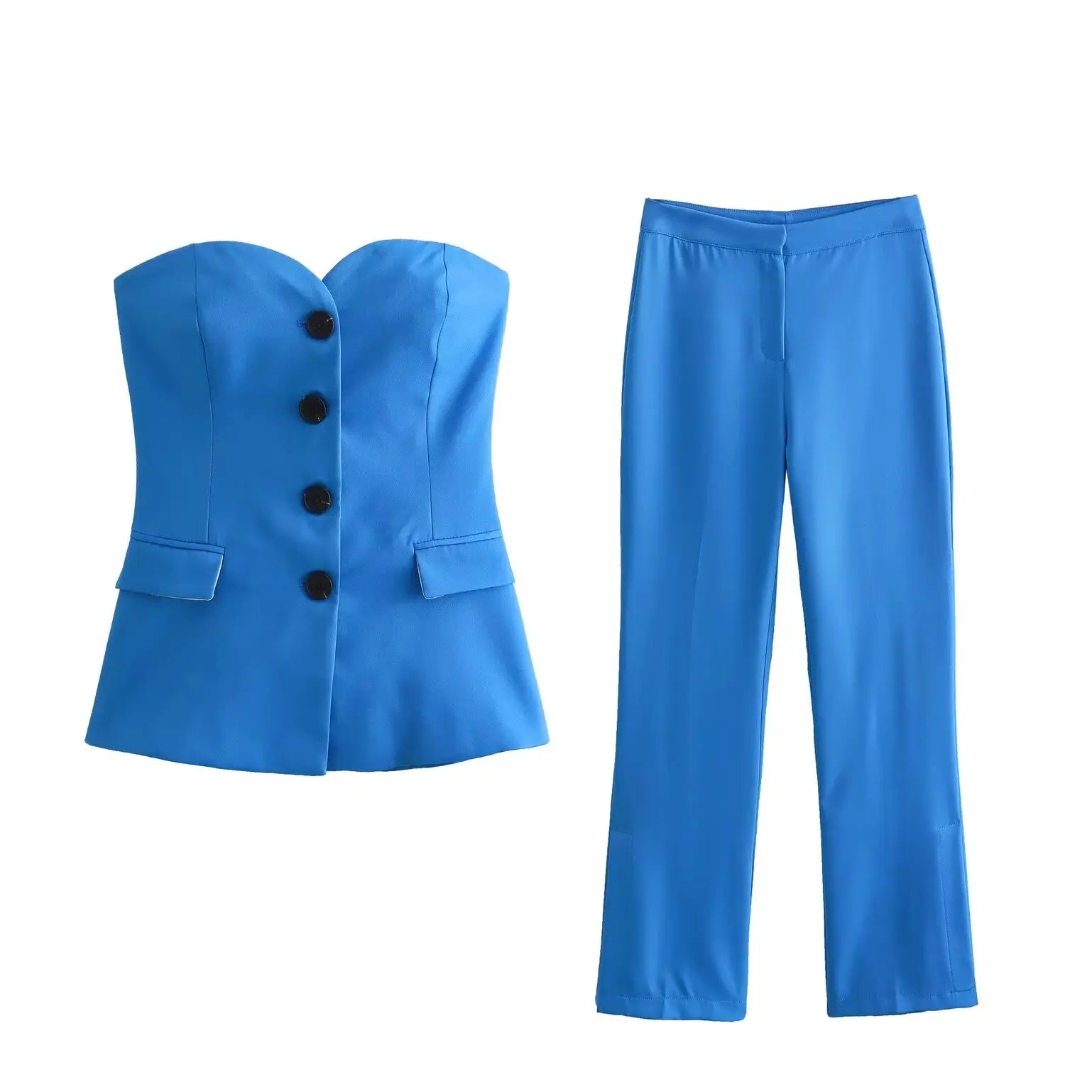 Conjunto Feminino Rute – Blusa Decote V &amp; Saia Cintura Alta