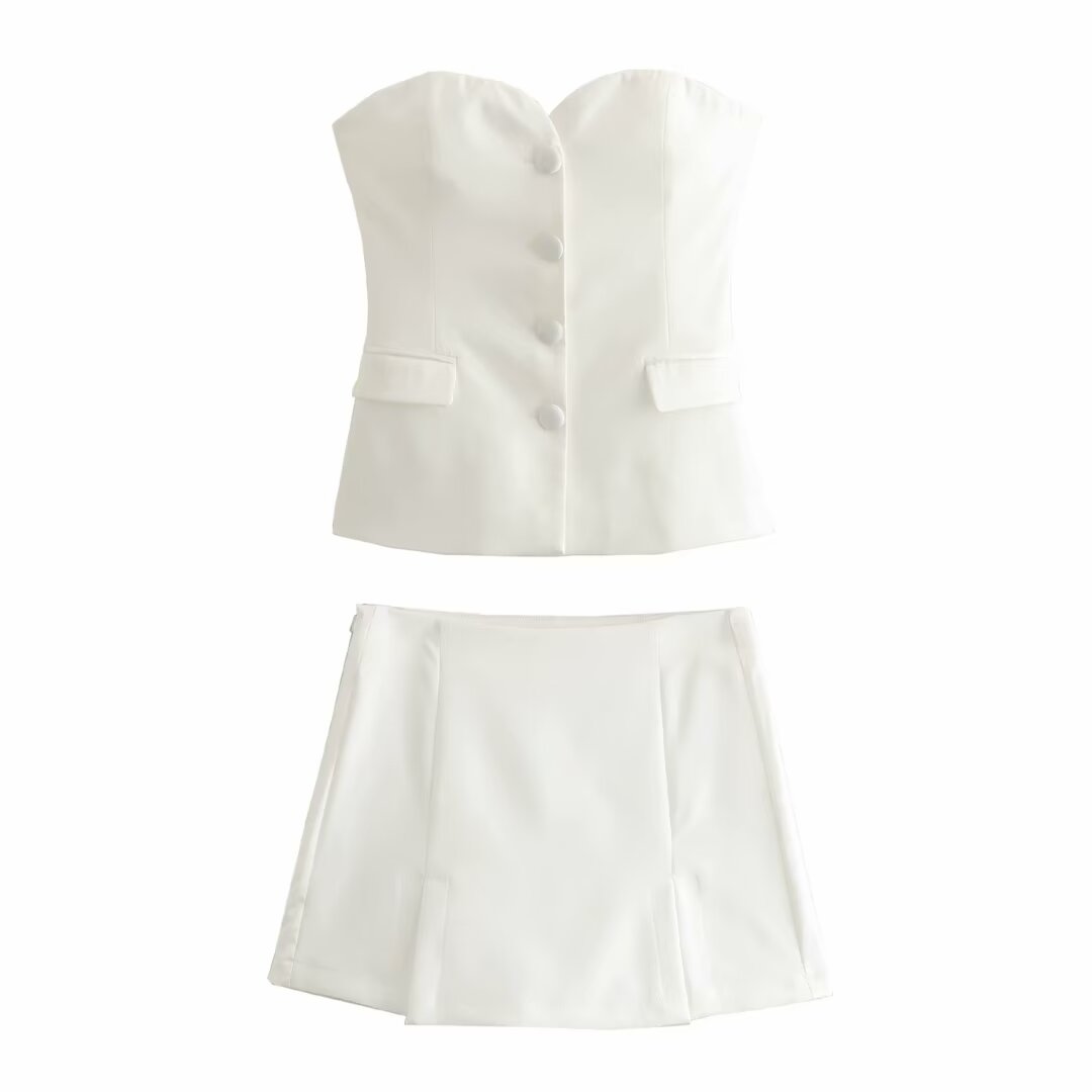Conjunto Feminino Alfaiataria Branco Isa – Sofisticação Atemporal