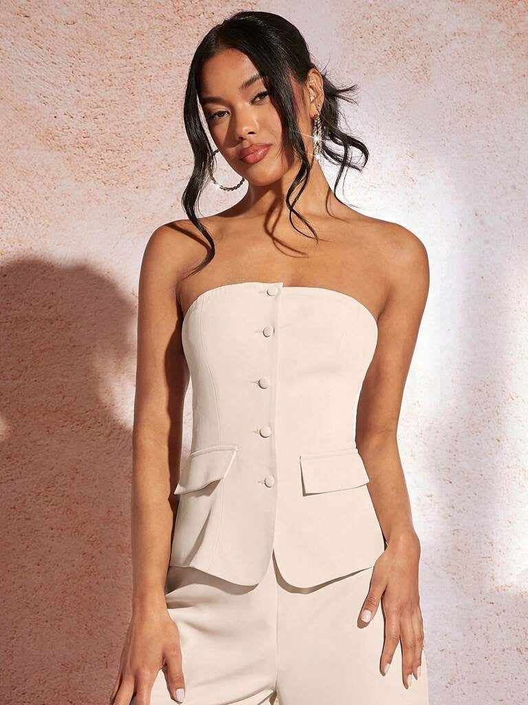 Conjunto Feminino Bege Bruges – Sofisticação Atemporal