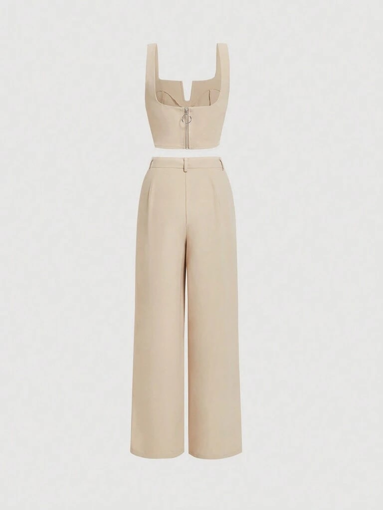 Conjunto Feminino Bege Sintra – Elegância Atemporal