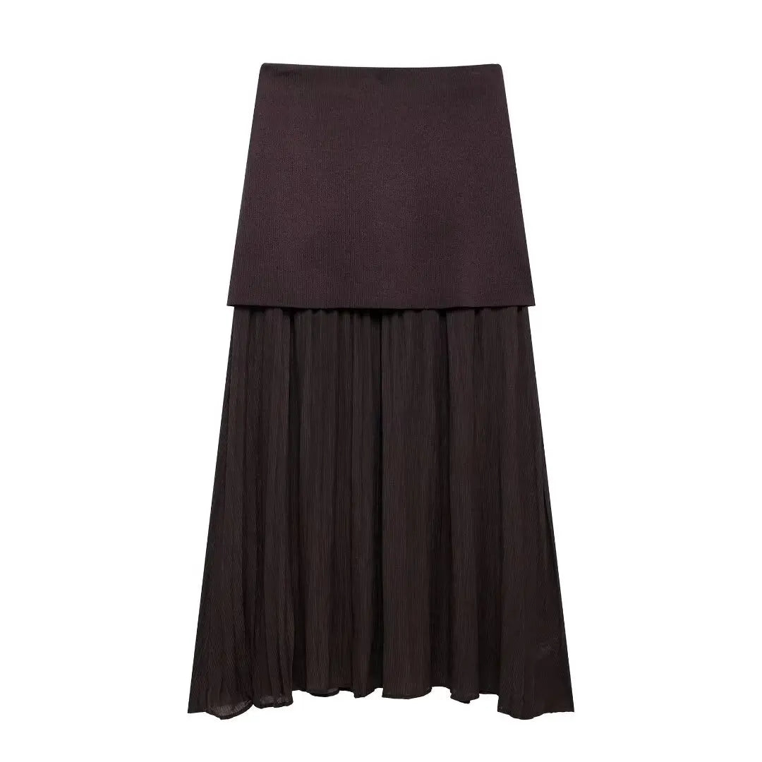 Conjunto Feminino Rute – Blusa Decote V & Saia Cintura Alta