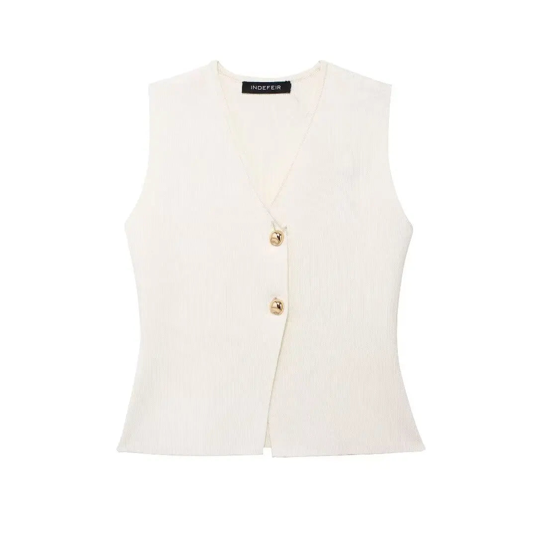 Conjunto Feminino Rute – Blusa Decote V & Saia Cintura Alta