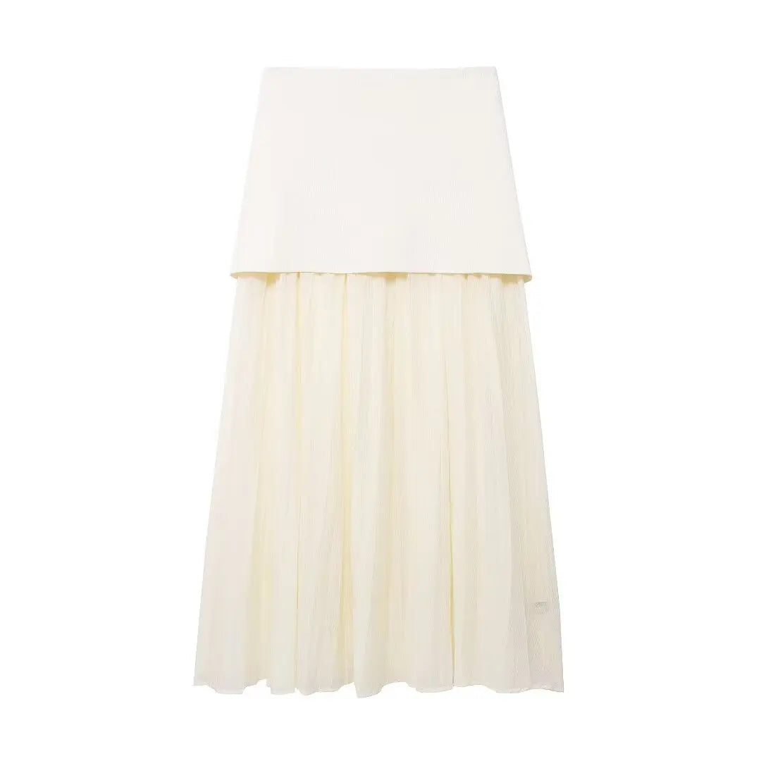 Conjunto Feminino Rute – Blusa Decote V & Saia Cintura Alta