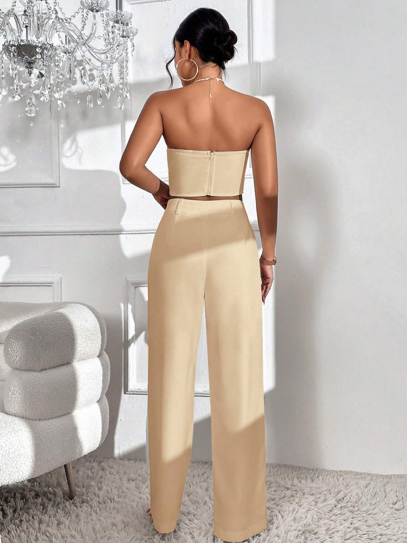 Conjunto Feminino Elegância Privé – Bege Atemporal