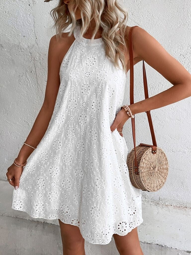 Vestido Curto Bari – Branco Boho Elegante