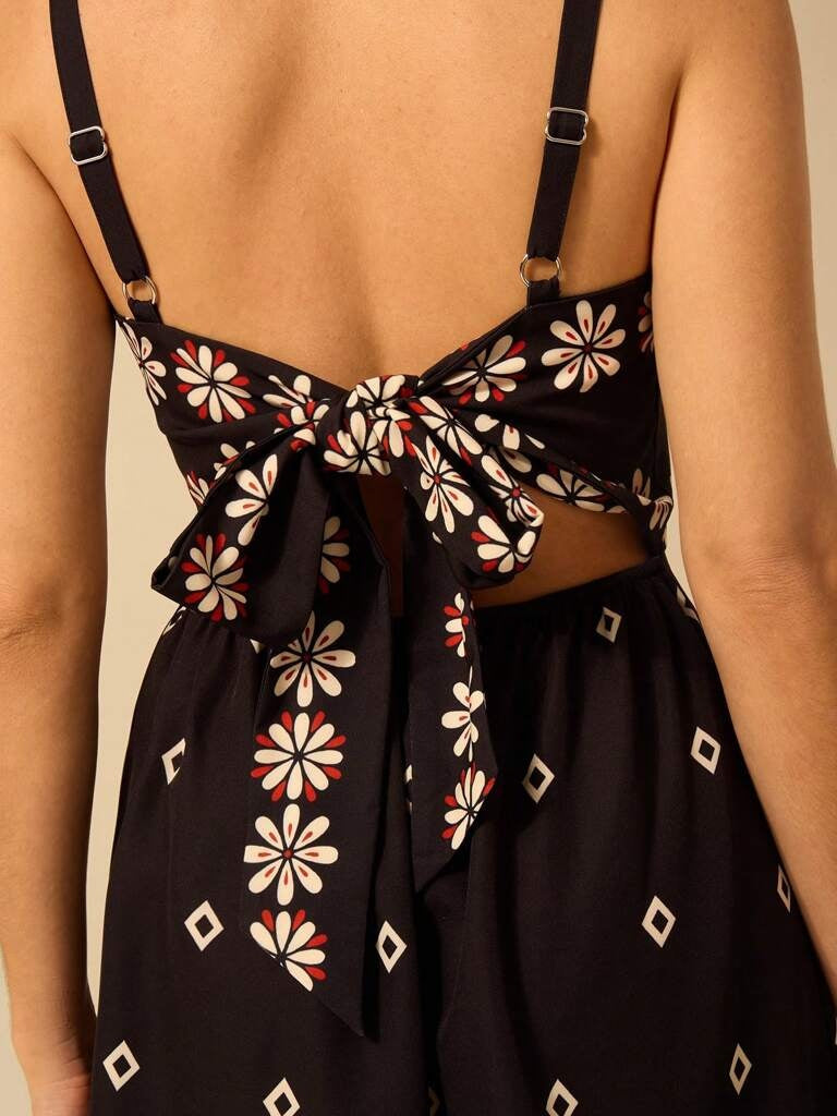 Vestido Curto Boho Ischia – Estampa Tribal &amp; Floral