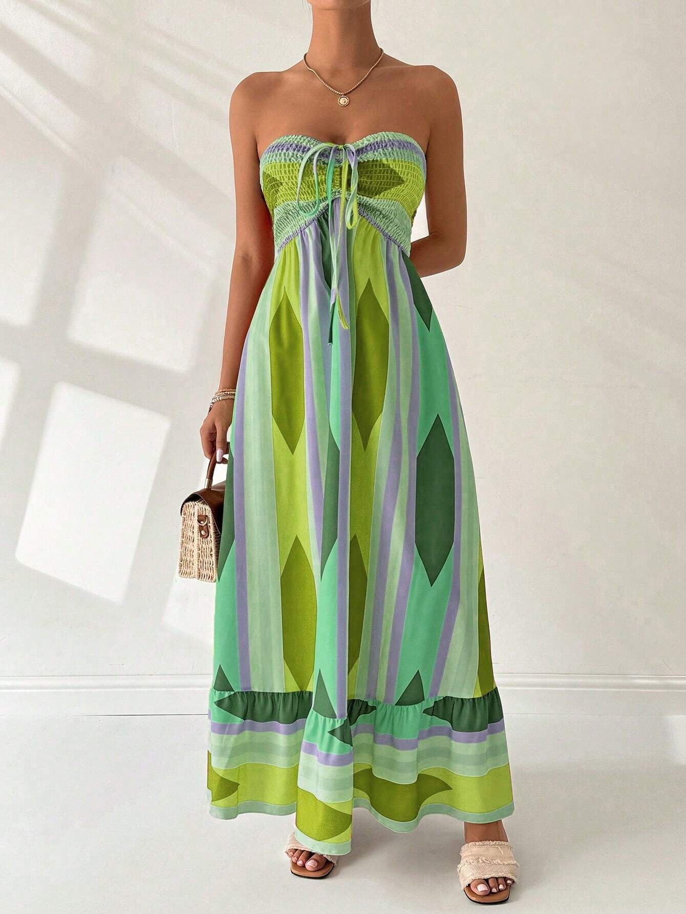 Vestido Longo Geométrico Jade