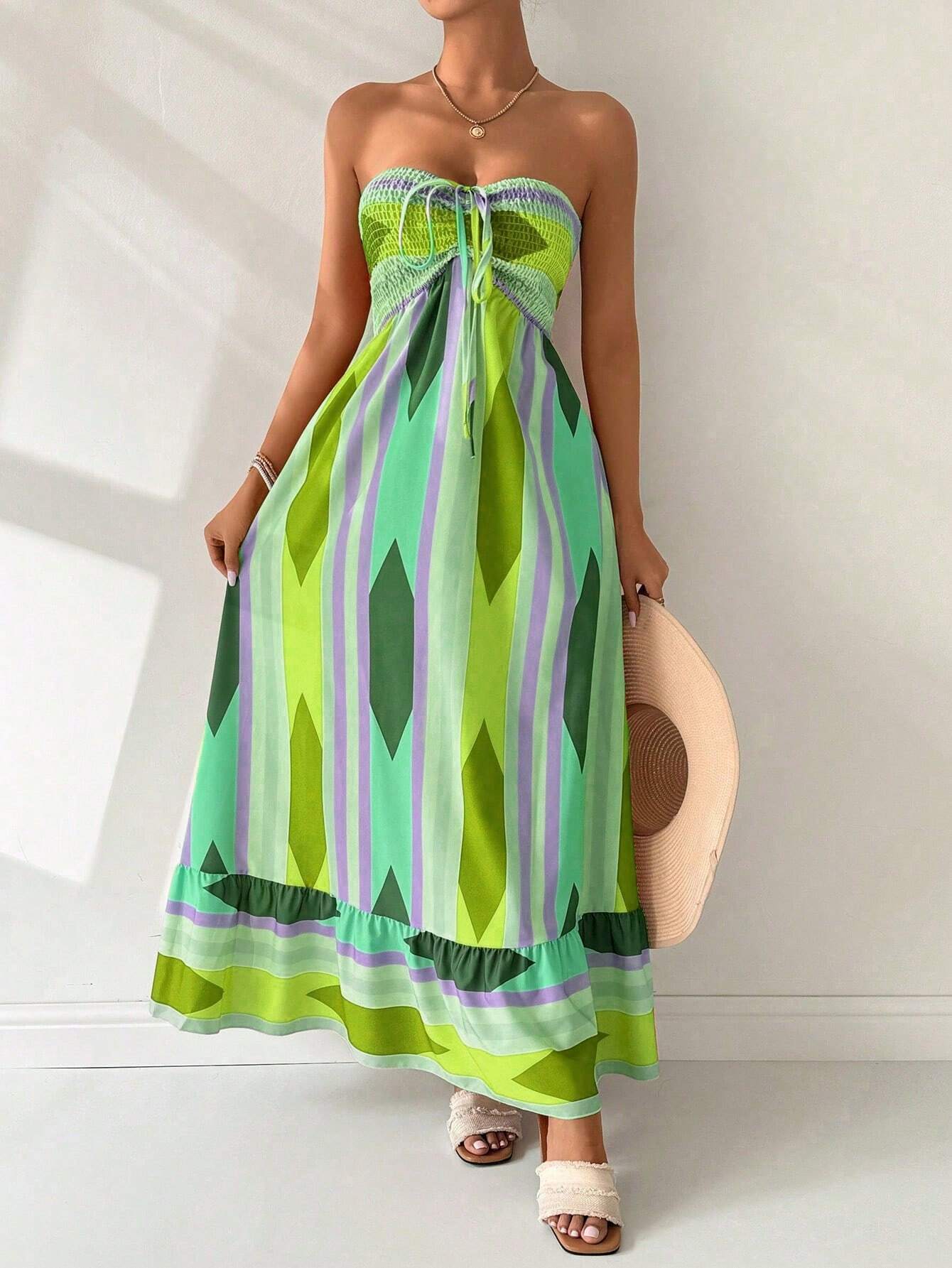 Vestido Longo Geométrico Jade