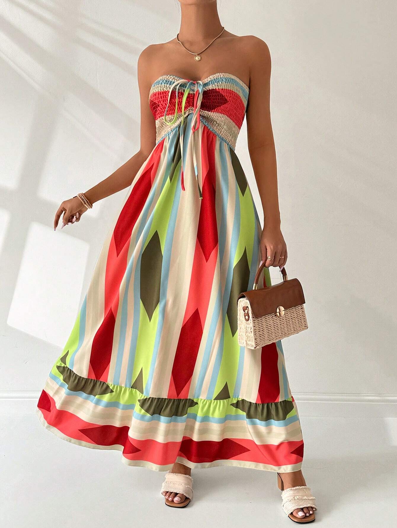 Vestido Longo Geométrico Helena