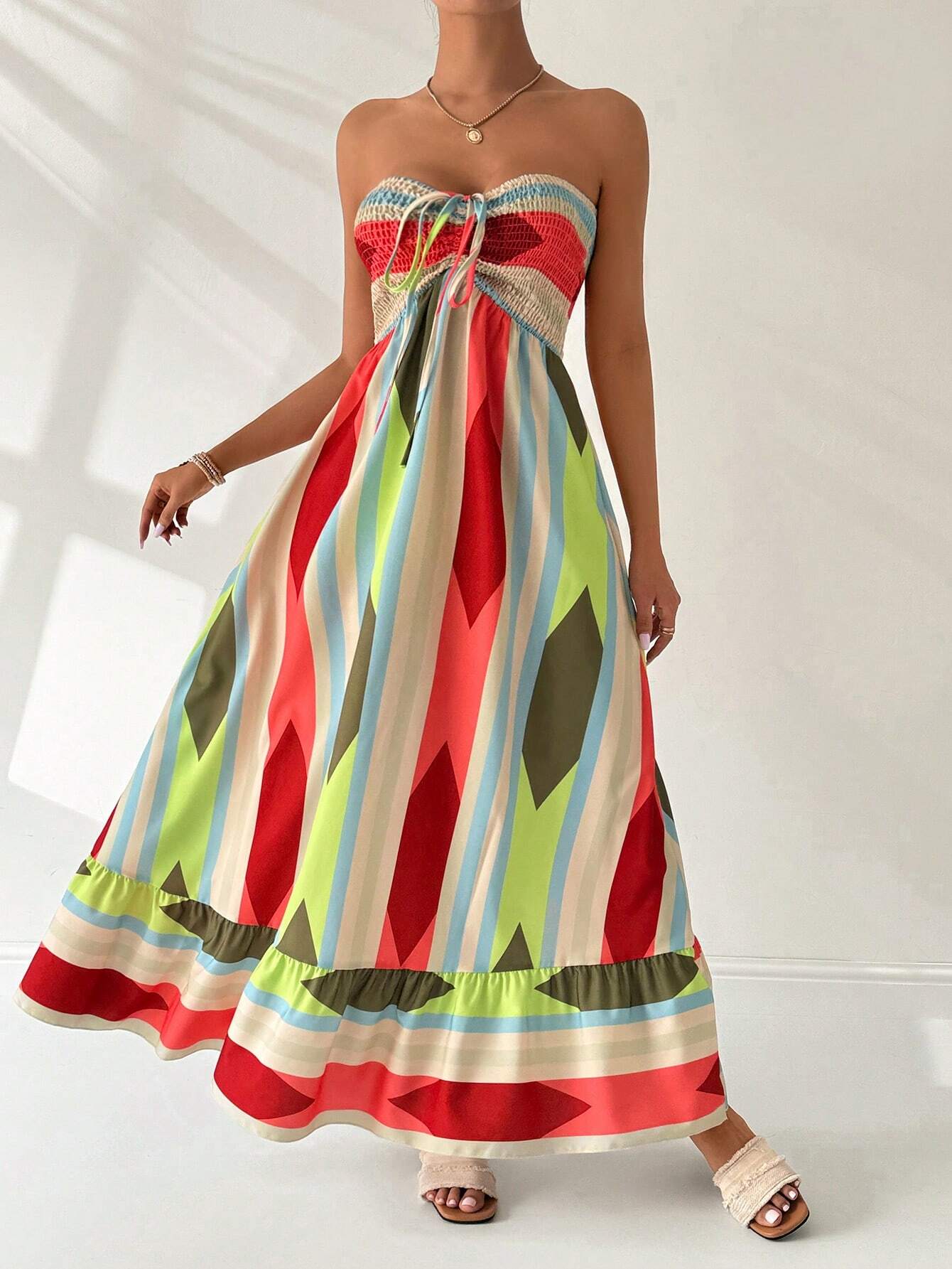 Vestido Longo Geométrico Helena