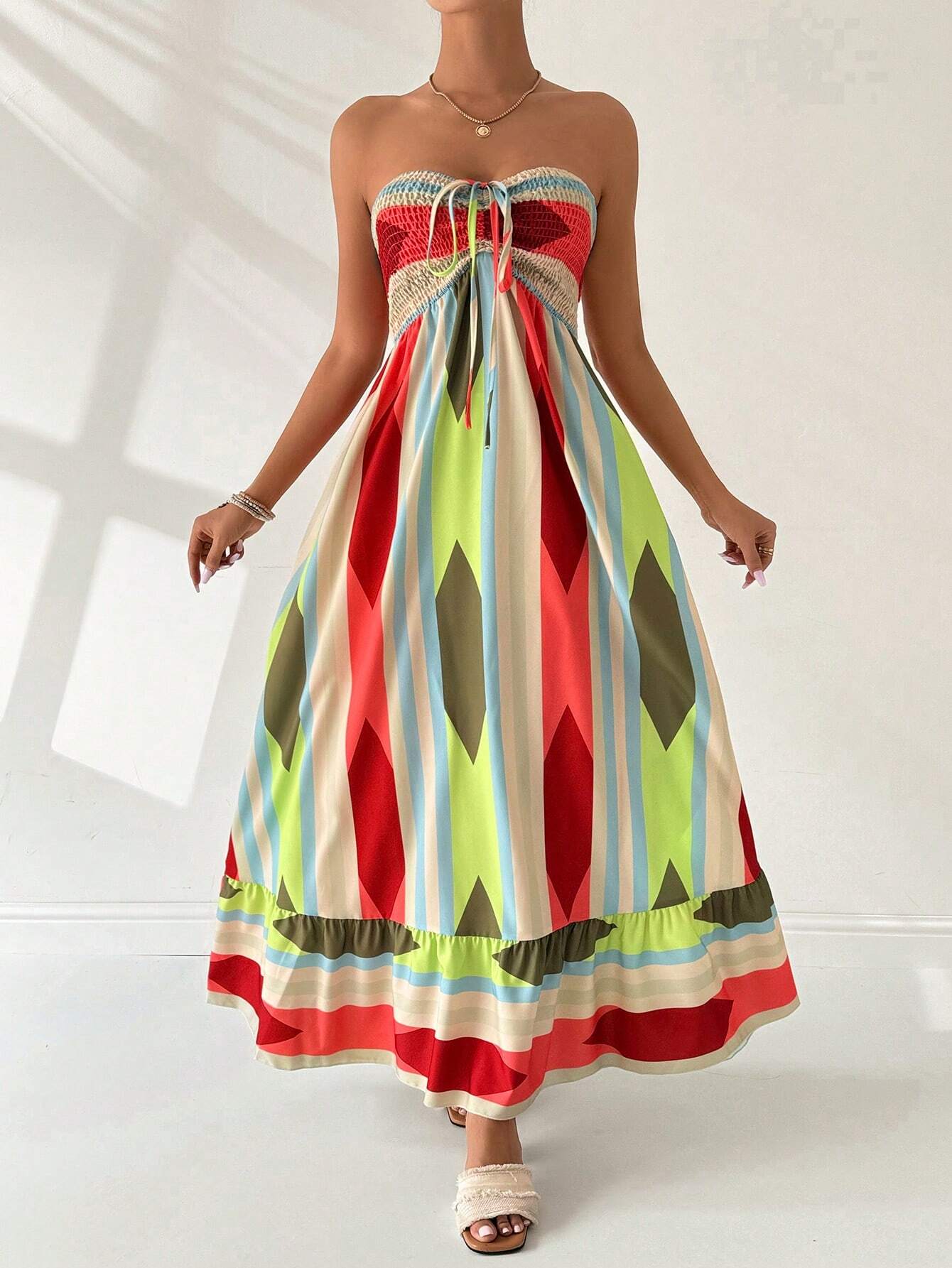 Vestido Longo Geométrico Helena