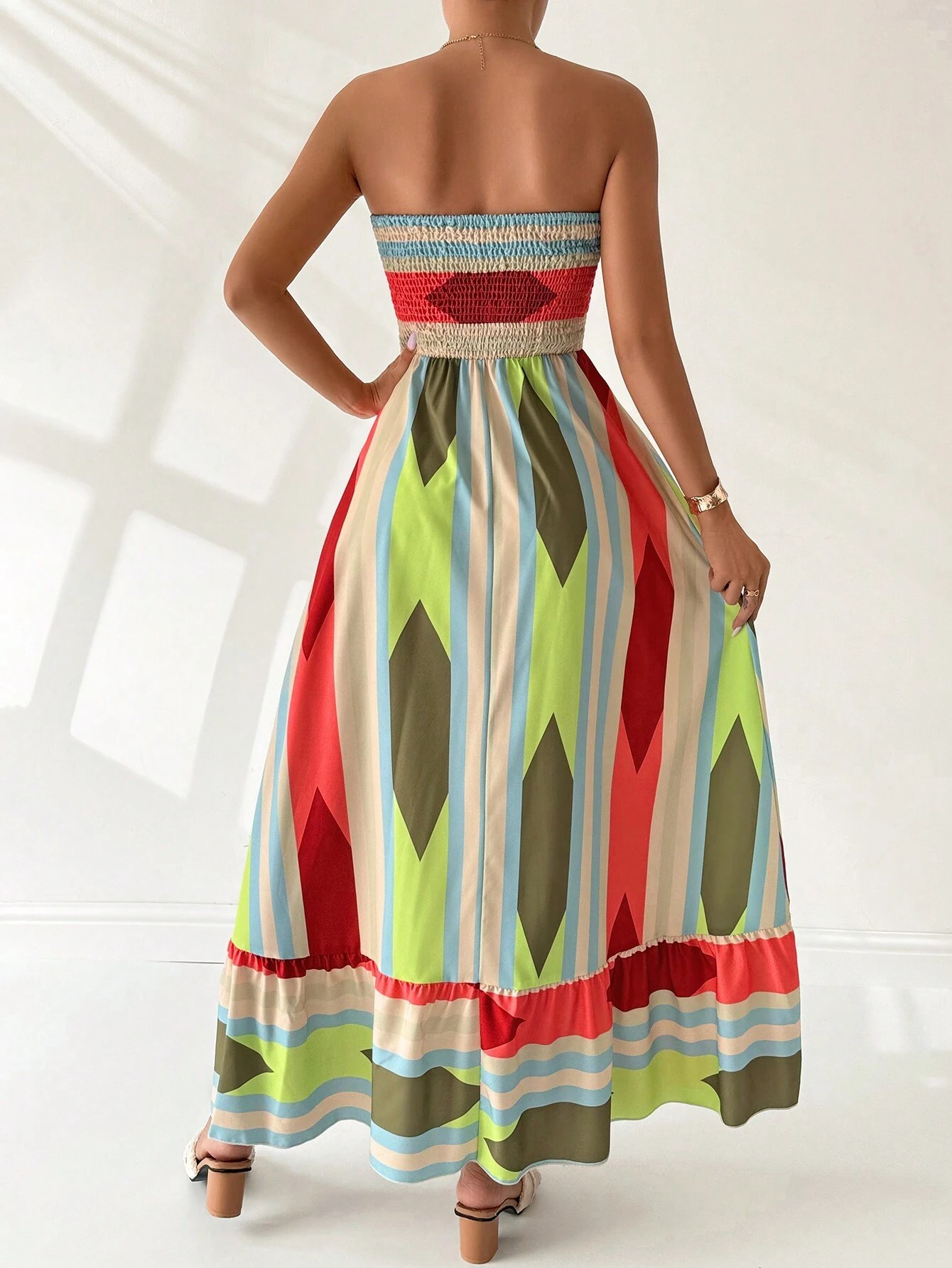 Vestido Longo Geométrico Helena