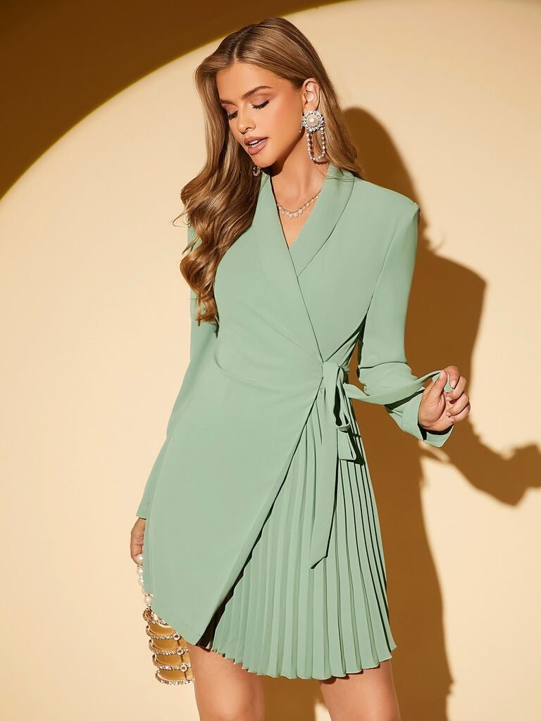 Vestido Feminino Isadora Verde – Modelo Blazer