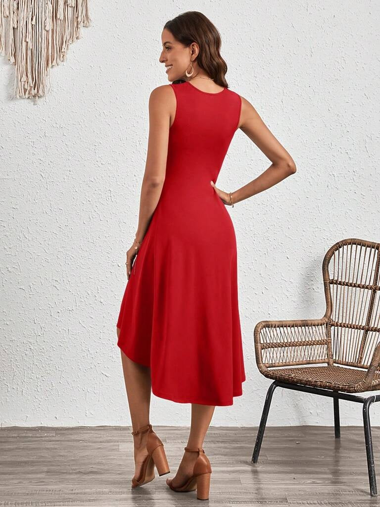 Vestido Vermelho Midi Eduarda – Elegância Atemporal e Versatilidade